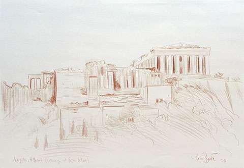 Paul Binnie “Acropolis - Night” Conté sketch thumbnail