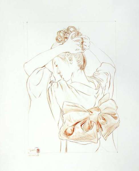 Paul Binnie “Butterfly Bow” Conté sketch thumbnail