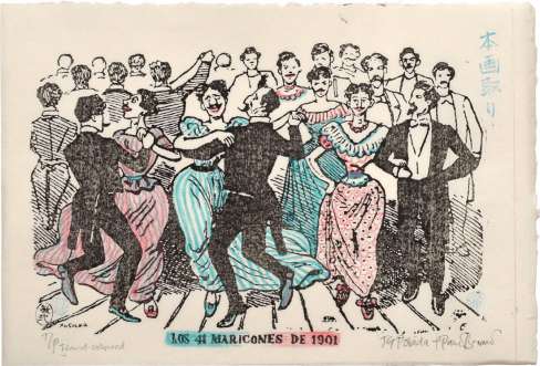 Paul Binnie “Los 41 Maricones de 1901” Hand-coloured proof thumbnail
