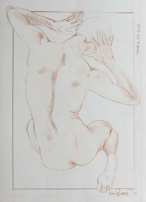 Paul Binnie “Sharaku's Caricatures” Conté sketch thumbnail